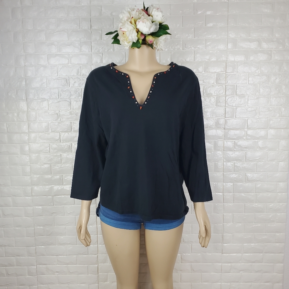 Lucy Bride Black Plus Size Blouse | Casual Women’s Top - Picture 2 of 6